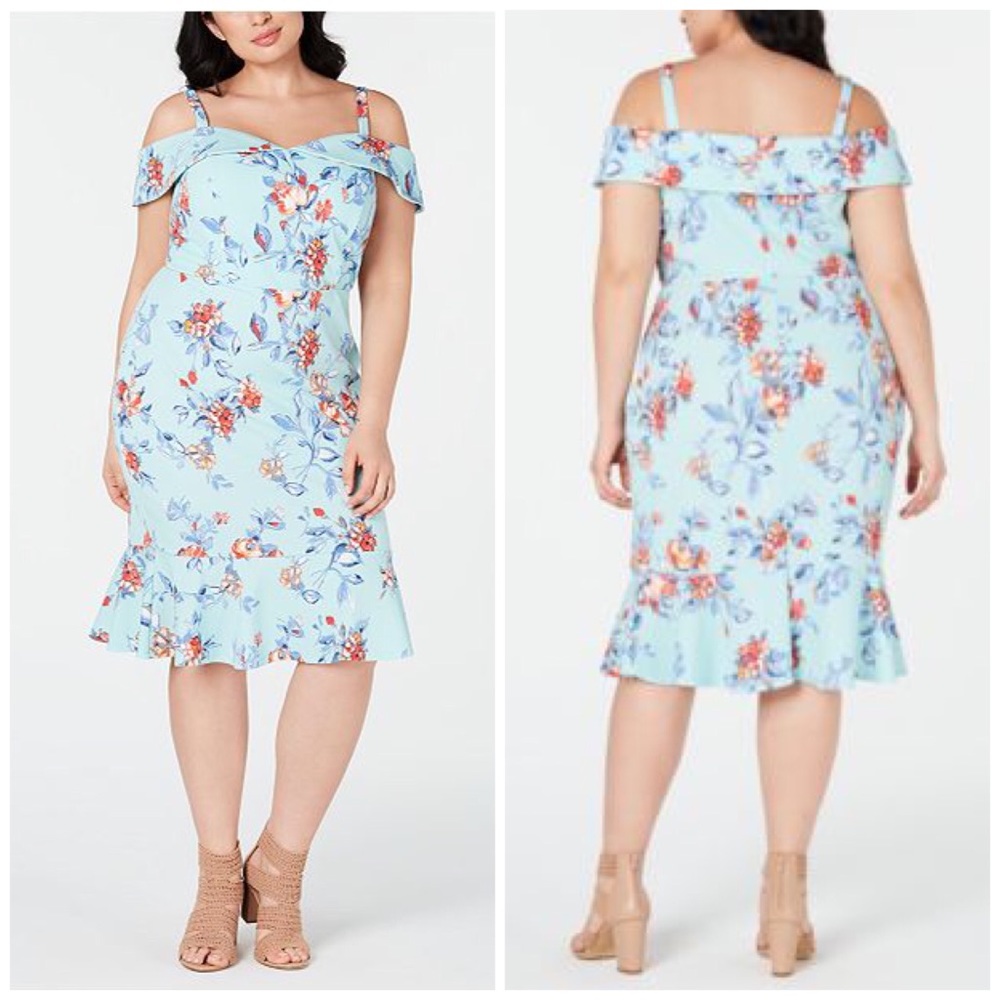 Love Squared Plus Off-The-Shoulder Floral Dress